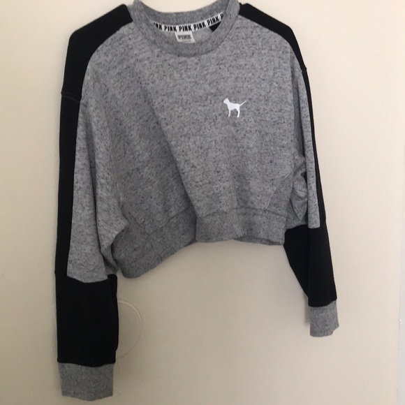 Pink Victoria Secret crop top sweater - Picture 1 of 2